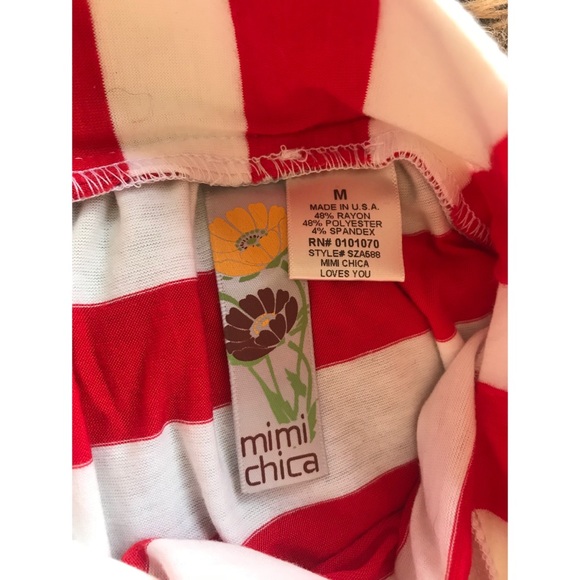 Mimi Chica | Red & White Candy Cane Skirt - Picture 5 of 5